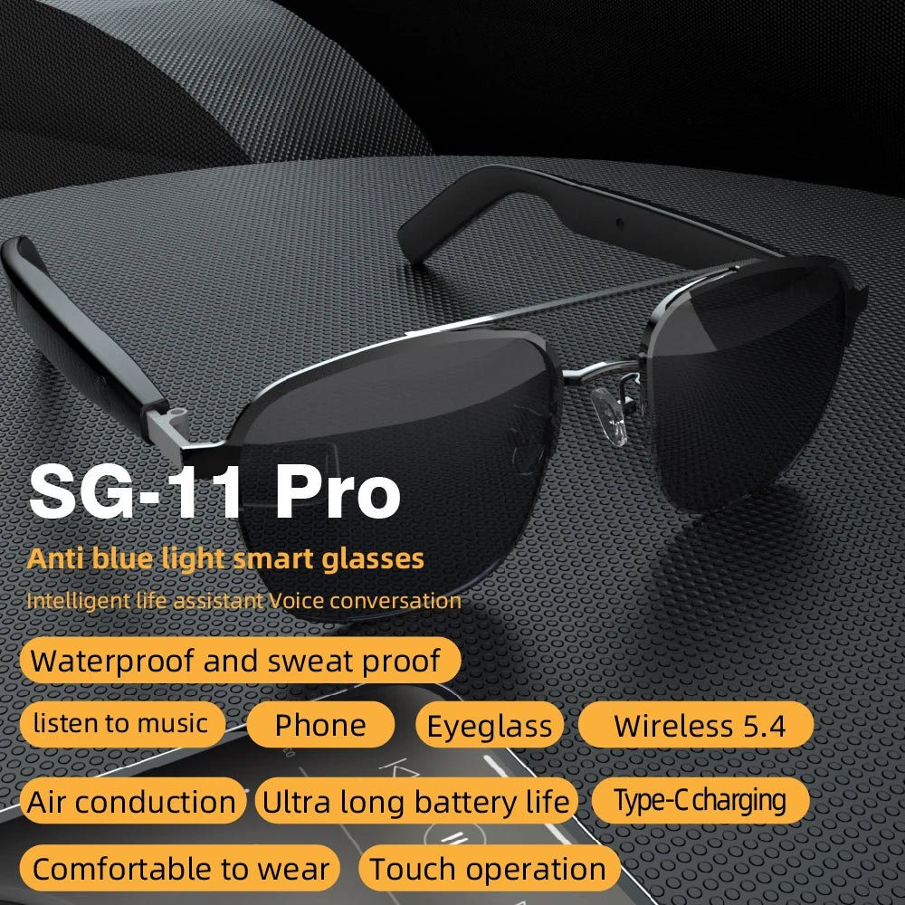 New SG-11 Smart Wireless Bluetooth Glasses to Listen to Music to Answer the Phone Men and Women Fashion Anti-Blue Light Glasses