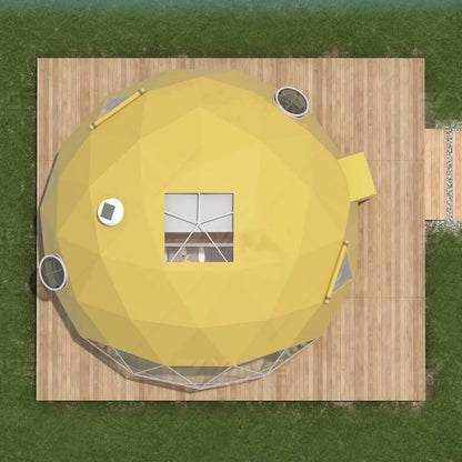 Tents Camping Outdoor Heavy Duty Luxury 6m Geodesic Dome Tent Glamping Dome With Bathroom
