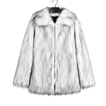 2026 Autumn Winter Brown Faux Fur Coat Women Casual Turndown collar Fluffy Plush Jacket Long Sleeve Thick Fake Fur Warm Cardigan