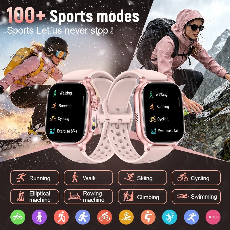 LIGE 2026 New Built-in 1400mAh Super Large Battery Women Men Smart Watch Outdoor 2.01" Screen IP68 Waterproof BT Call Smartwatch