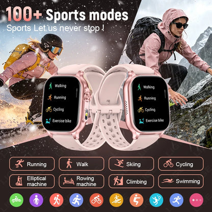 LIGE 2026 New Built-in 1400mAh Super Large Battery Women Men Smart Watch Outdoor 2.01" Screen IP68 Waterproof BT Call Smartwatch