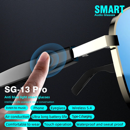 Smart Wireless Bluetooth Glasses Fashion Anti-Blue Light Glasses Multi-functional Music Playback Phone Answering Touch Operation