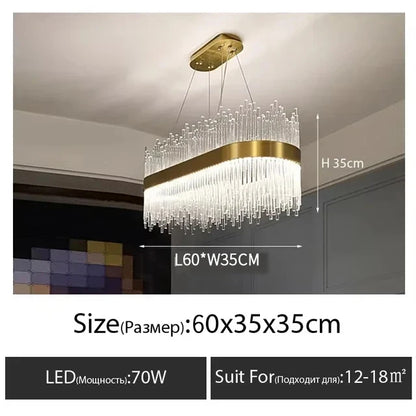 Modern Luxury Crystal Ceiling Chandelier Stainless Steel Living Room Lights Home Decor Dining Room Pendant Lamp Interior Bedroom