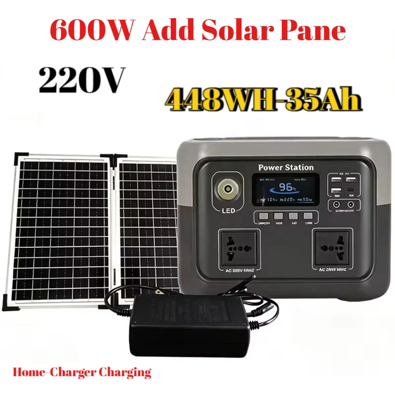 New 800W 589WH Portable Power Station 600W/800W Solar Generator Backup Power Bank for Outdoor Camping, Home Emergency, RV Travel