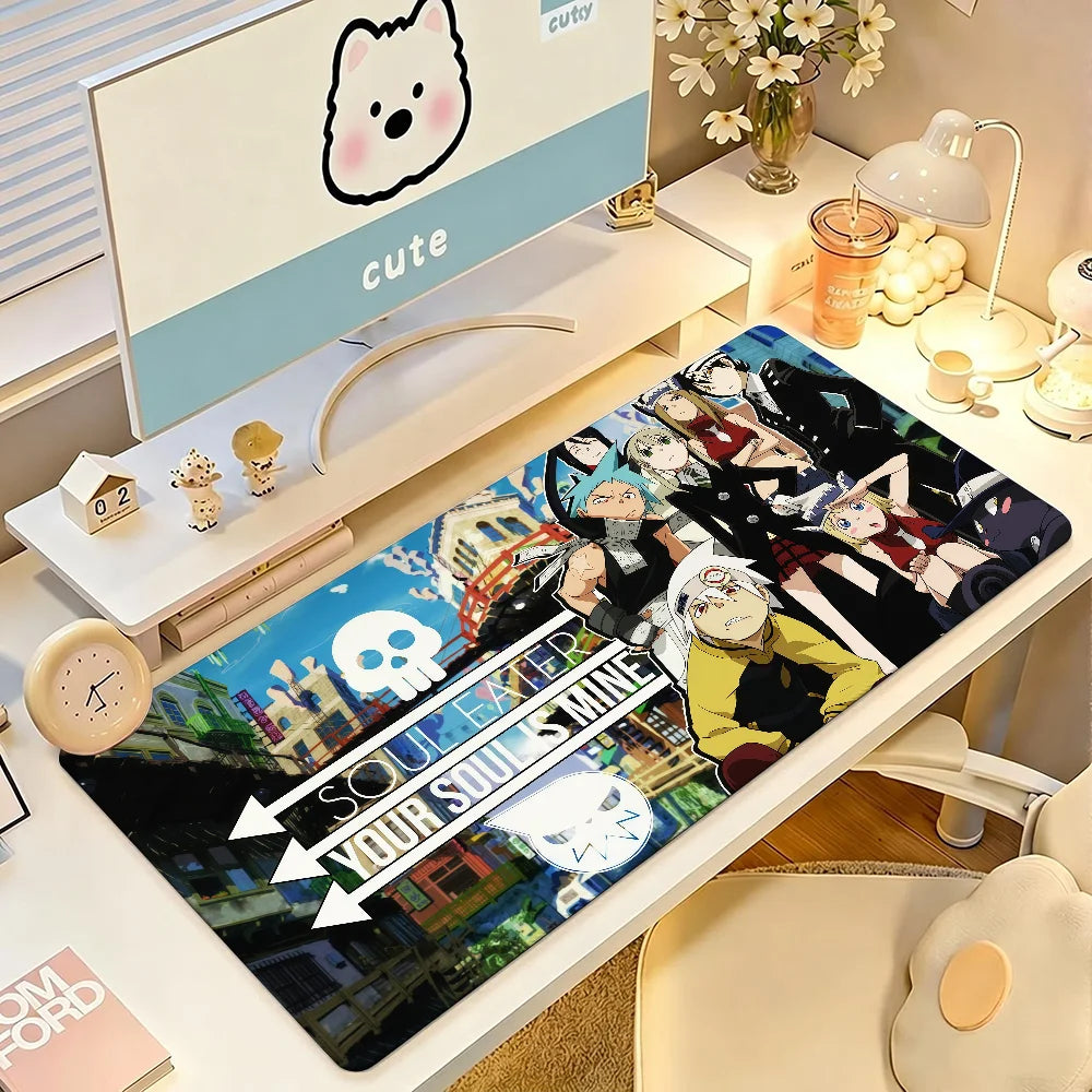 Anime S-Soul E-Eater Mouse Pad Anti Slip Rubber Edge Locked Thickened Laptop Gaming Desk Mat