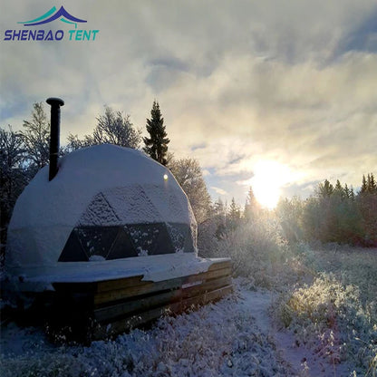 Luxury Roof Pvc Heated Eco Prefab Transparent Geodesic Dome Hotel Glaping House Desert Round Dome Exhibition Tent