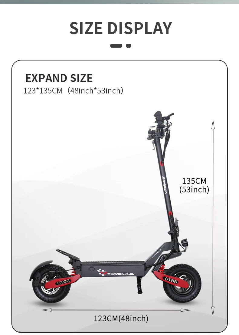 Arwibon GT06 1200W Foldable E-Scooter for Adults -Max Speed 25MPH, 48V 13AH/23.4AH, 11"Off-Road Tires | US Stock, Factory Direct