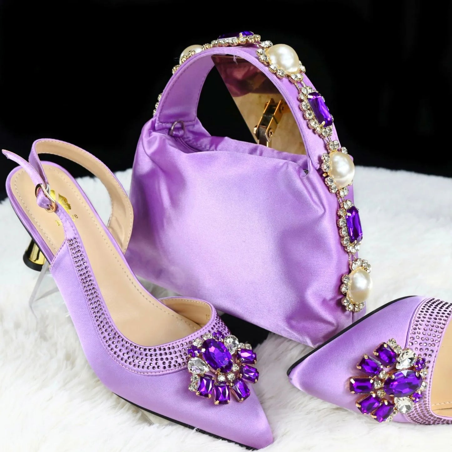 Doershow African Wedding fashion Shoes and Bag Set green Italian Shoes with Matching Bags Nigerian Women party! SZX1-6