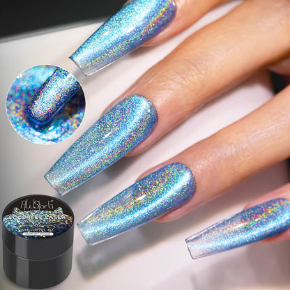 AWStorG 5ML Colorful Laser Cat Magnetic Gel Blue Glitter Shine Soak Off  Semi Permanent  UV Gel Nail Art Varnish Nail Supplies