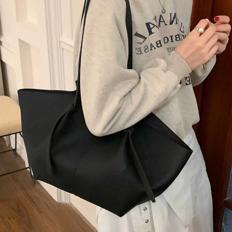 Luxury Designer Women's Soft PU Leather 2-in-1 Shoulder Tote Bag Set Big Capacity Branded Shopper Handbags Gray Blue PinkTan