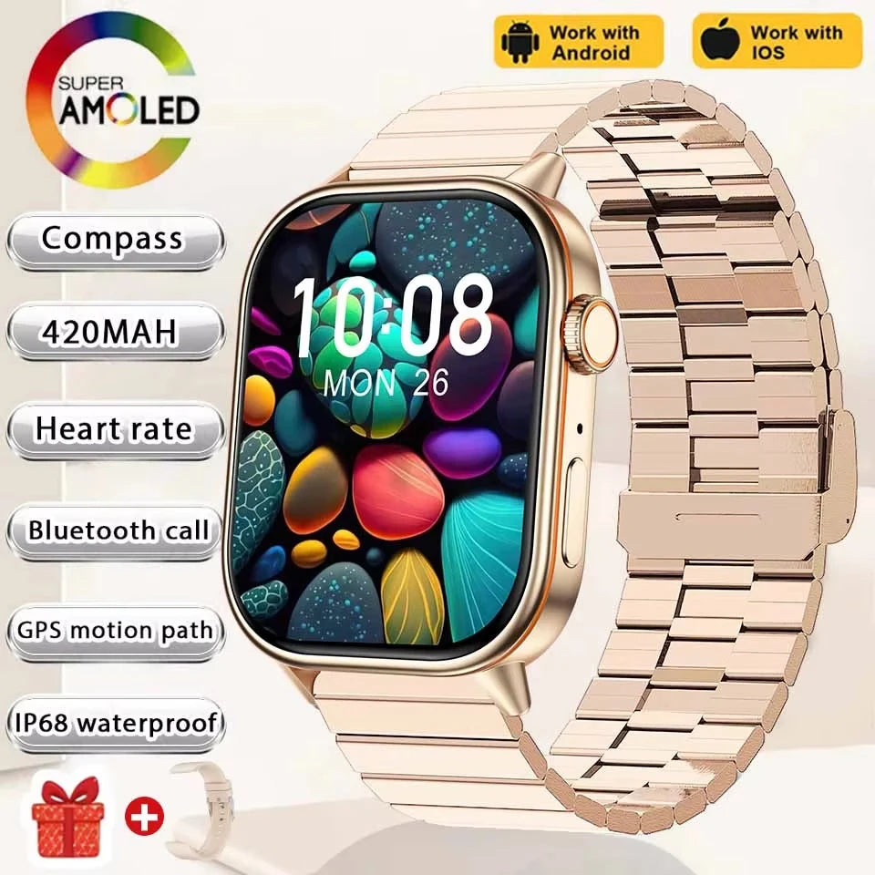 2026 New Multifunctional Smartwatch Women Gift Built-in GPS Bluetooth Call Music Fitness Sports Bracelet Sleep Monitor Watch Lad