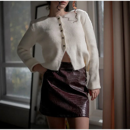 Plaid Cropped Trench Coat Lapel Collar Double Breasted Belted Waist Long Sleeve Women All-match Coats 2026 Autumn Commute Outfit