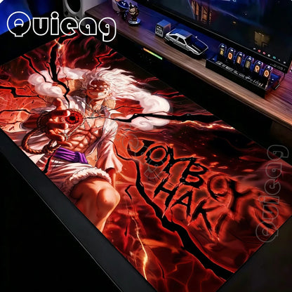 One Piece Extended Desk Mat Luffy Keyboard Mousepad Gaming Mouse Pad With Stitched Edge Non-Slip Carpet for Office Home Computer