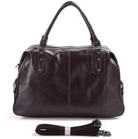 Fashion Genuine Leather Travel Bag Men's Luggage Bags Large Male Duffle Bag weekend Women Shoulder Bag Big Tote Handbag Black