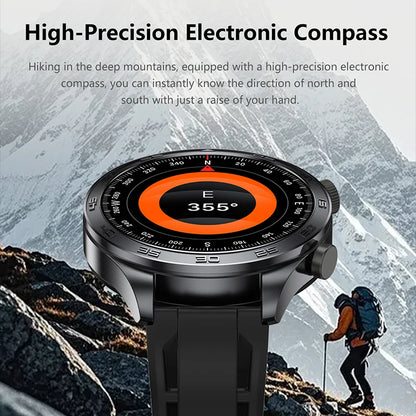 2026 new business men's smart watch 1000 mAh battery with compass altitude pressure IPX8 waterproof call sports health watch