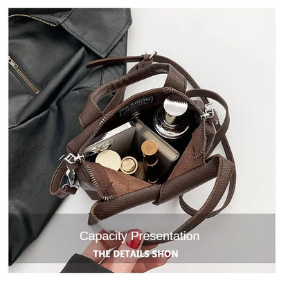 PU Square Compact Shoulder and Crossbody Bags Zipper Unique Design High Quality Hand Bags for Women 2026 Designer Style Bolso