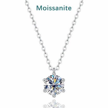 2.0ct VVS1 D Color Moissanite Necklace 925 Soild Sterling Sliver Chain with Certificate Fine Jewelry for Woman Jewelry