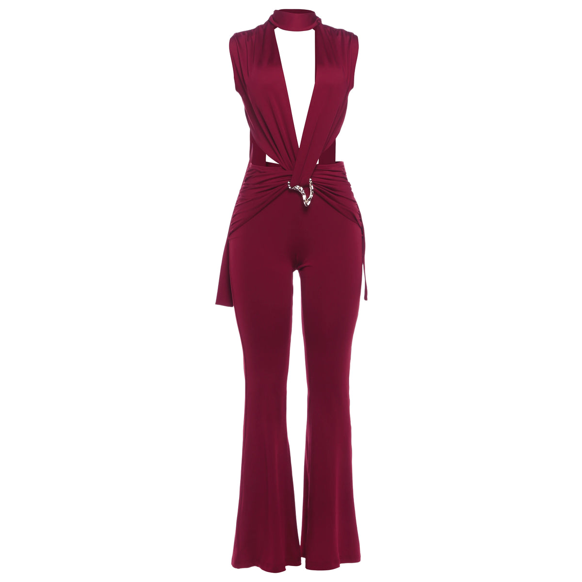 Weird Puss Sexy Waistless Jumpsuit Women Ruched Metal Cross Hollow Bandage Coquette Midnight Workout Hipster Stretch Overalls