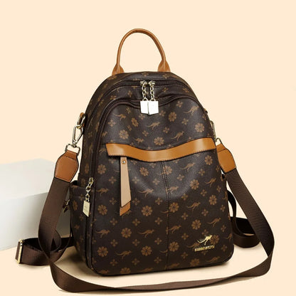 New Classical Fashion High Quality Soft Leather Travel Backpack Women Large Capacity Luxury Shoulder Bags School Bag Backpacks