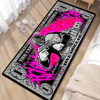Dollar Bill Motif Area Rug,Thick Non-Slip & Washable,Soft Touch Floor Mat for Living Room,Bedroom,Kitchen,Hallway & Office Decor