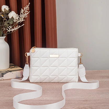 Fashionable Women's Crossbody Bag, Adjustable Shoulder Strap, Triangular Small Square Bag, Versatile Casual Chain Shoulder Bags