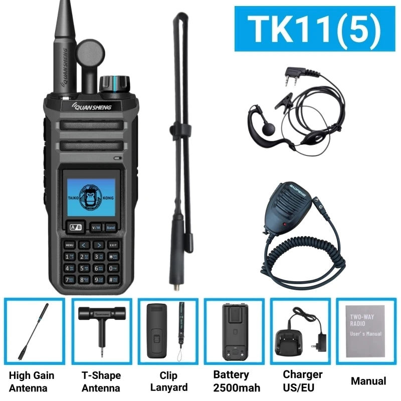 Quansheng Original Tk11 (5)  27 Mhz Walkie Talkie Handheld 10W Frequency Wireless Am Fm Ham