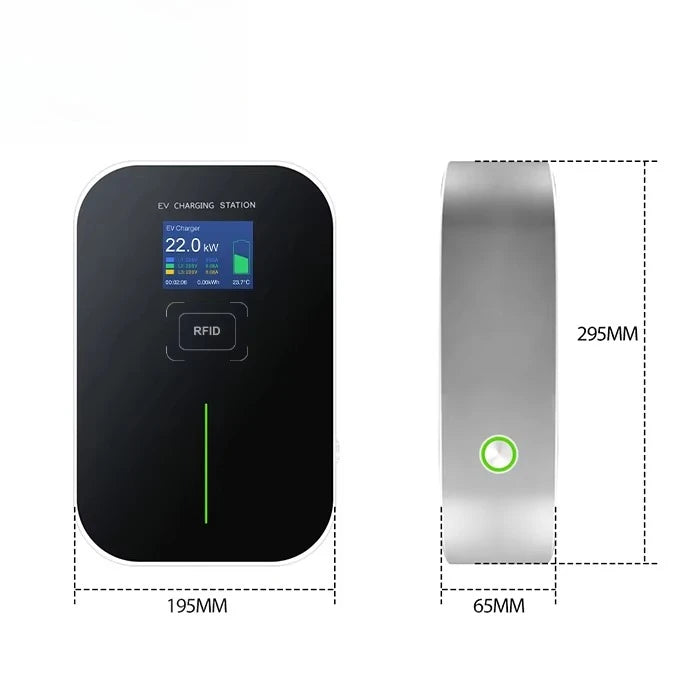 32A 3 Phase OCPP 1.6J Wallbox 22kW EV Wall Charger EV Charging Station with RFID Card