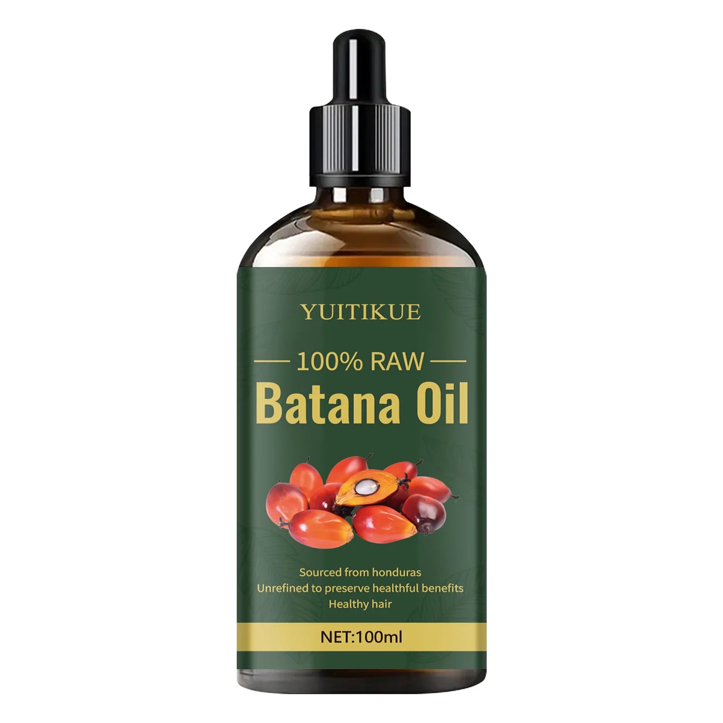 YUITIKUE 100% Raw Batana Hair Oil - Repairs Dry/Damaged & Colored Hair, Adds Volume & Shine, Moisturizes Scalp