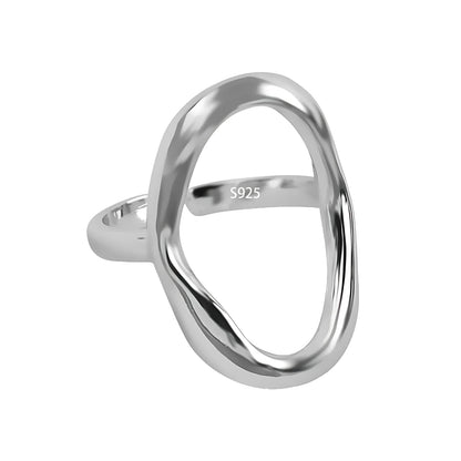 VENTFILLE 925 Sterling Silver Geometric Multilayer Round Bead Ring Female Fashion Punk Temperament Prevent Allergy Charm Jewelry