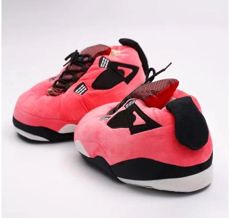 Winter fluffy home slippers Popular on Instagram Soft Non-slip thick sole living room shoes funny High-top warm shoes，men women