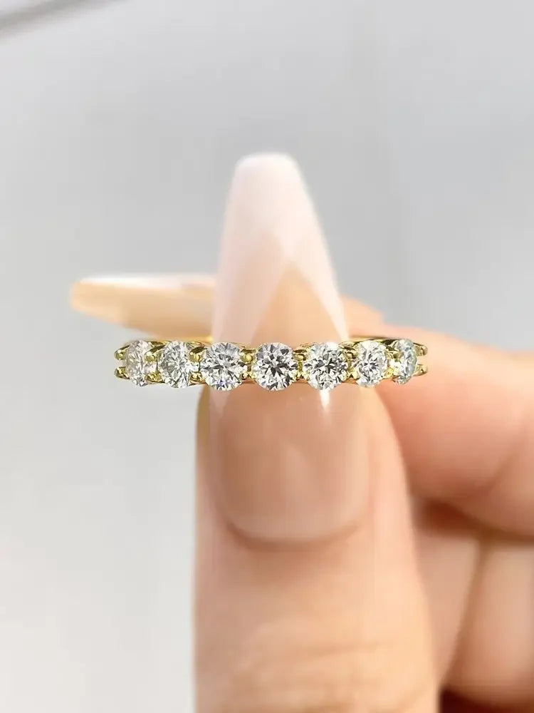 DWJ 0.7ct Real Moissanite Diamond Ring 925 Sterling Silver Engagement Daily Wear Rings for Women High Quality Fine Jewelry