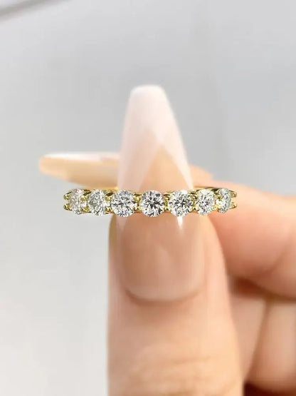 DWJ 0.7ct Real Moissanite Diamond Ring 925 Sterling Silver Engagement Daily Wear Rings for Women High Quality Fine Jewelry