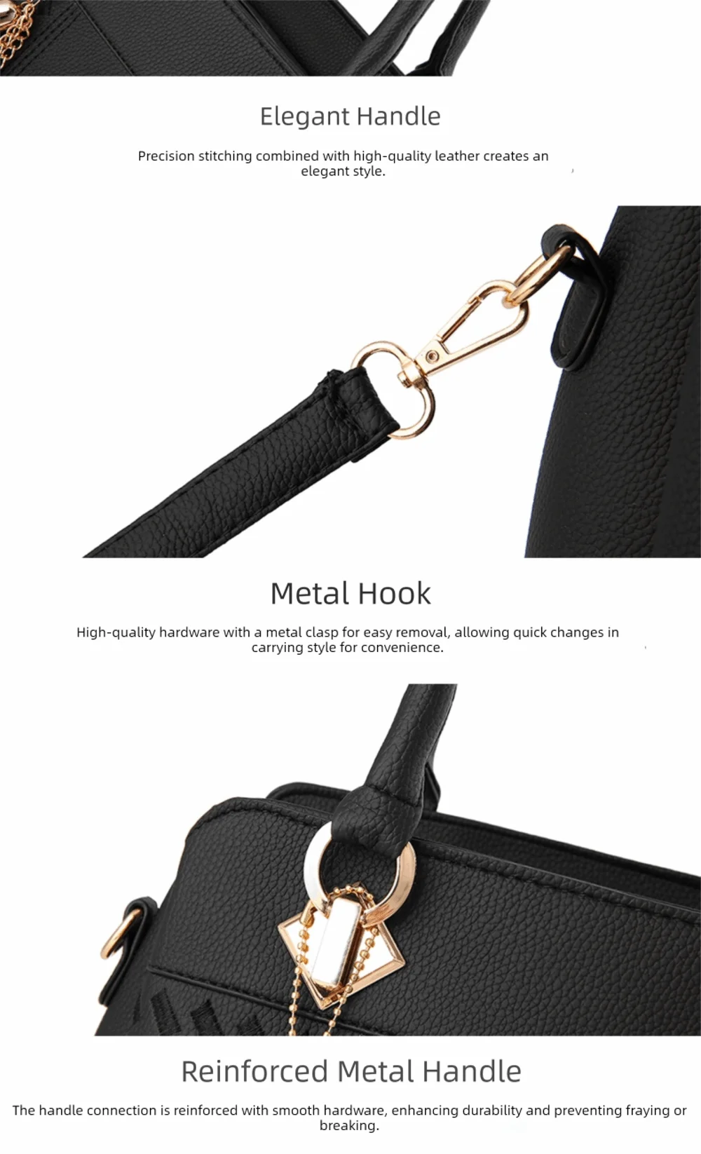 Casual PU Leather Shoulder Bags with Pendant Solid Color Ladies Handbags Large Capacity Embossed Crossbody Bag