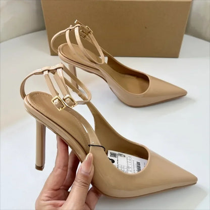 2025 Summer Stiletto Modern Sandals for Women High Heels Sexy Ankle Strap Pointed Toe Luxury Brand Party Wedding Bridal Shoes
