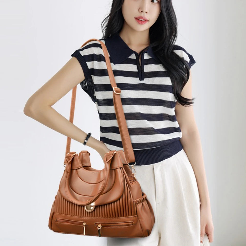 Genuine Brand Luxury Handbags for Women Designer Fashion Tote Bag High Quality Soft Pu Leather Shoulder Crossbody Hand Bags Sac