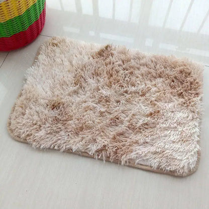 VIKAMA 1PC Silk Wool Rugs Children's Room Living Room Bedroom Tie-Dye Non-Slip Washable Machine Washable Carpet Mats