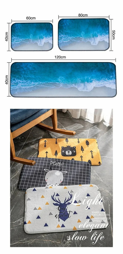 VIKAMA Anti-Slip Racing Motorcycle Mat Long Garage Floor Carpet Cool Display Rug for Home Living Room Decor
