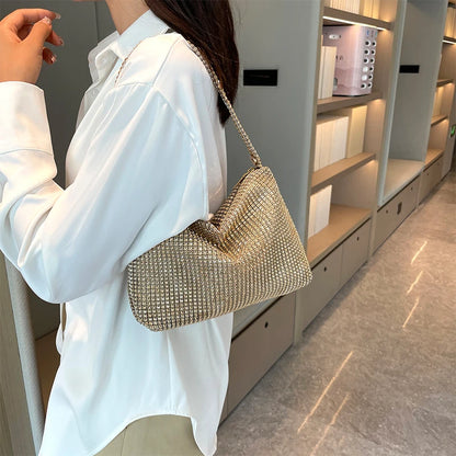NEW Evening Clutch Bag for Women Glitter Elegant Top Handle Bags Ladies Party Wedding Bag Shiny Rhinestone Handbag Purses New
