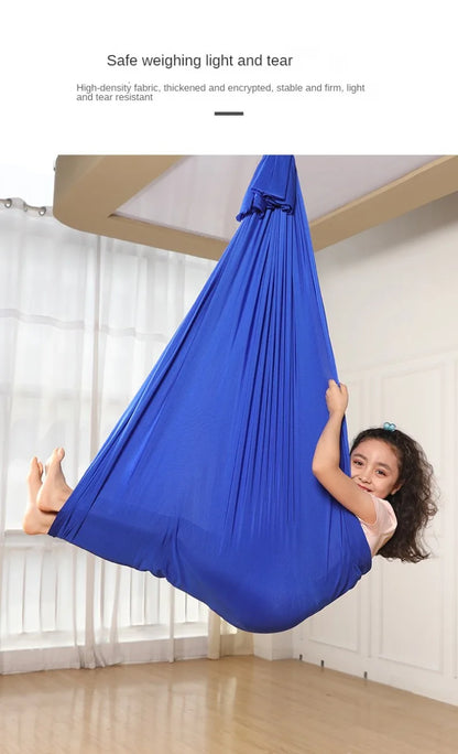 Sensory Swing for Children's Child 150X280CM Home Hammock Hangemock Adjustable Yoga Fitness Tool with Extension Straps Carabiner