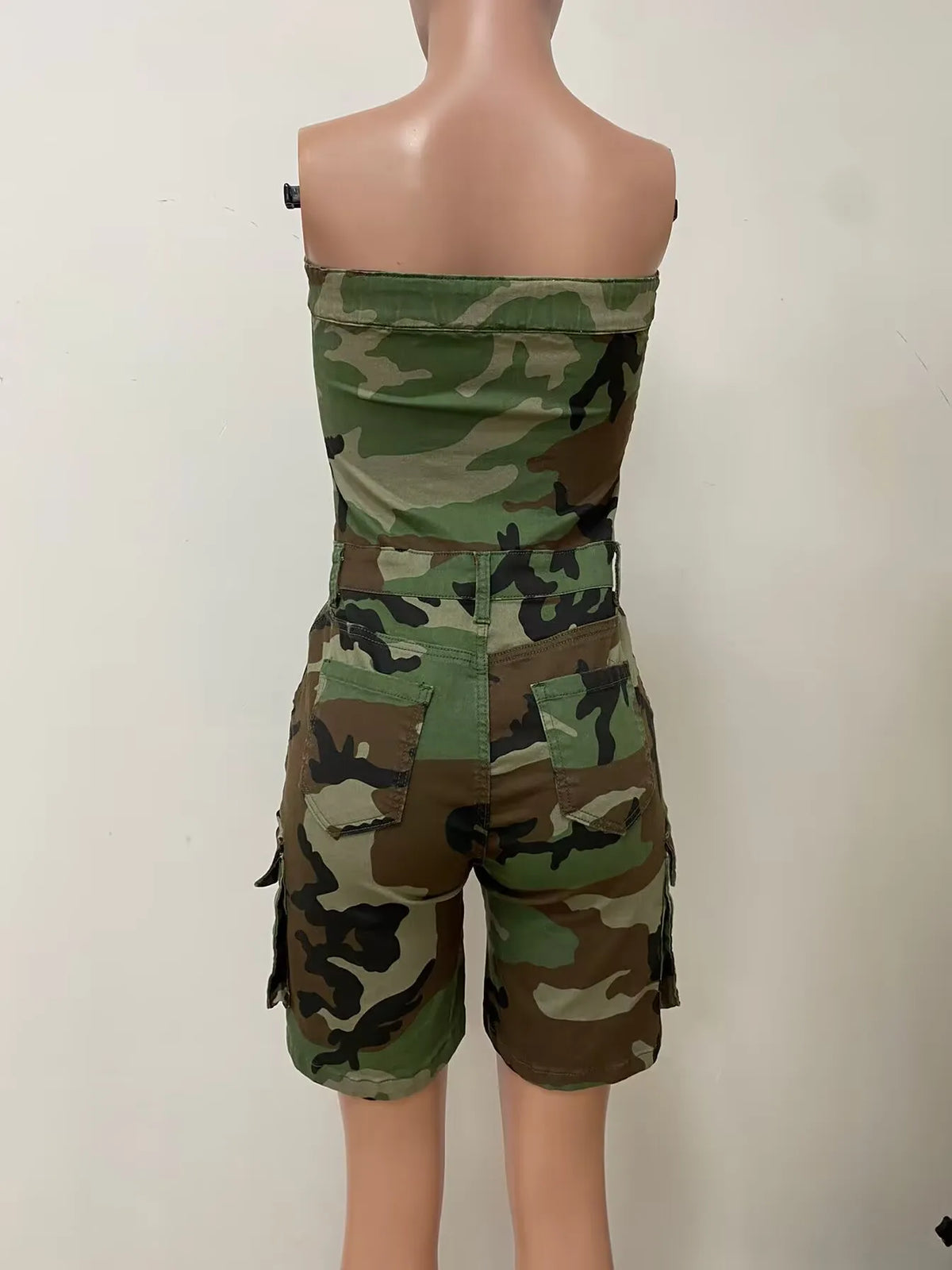 Camo Printed Women Shorts Jumpsuits Sleeveless Button Up Playsuit 2025 Summer New Streetwear Y2K Fashion Cargo One Piece Rompers