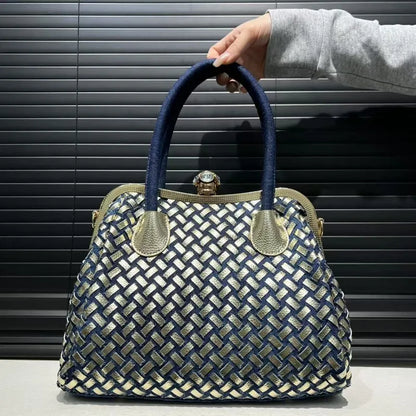 New Fashion Women's Bag Large Capacity Elegant Diamond Shoulder Bag High Quality Denim Crossbody Bag Designer Luxury Handbags