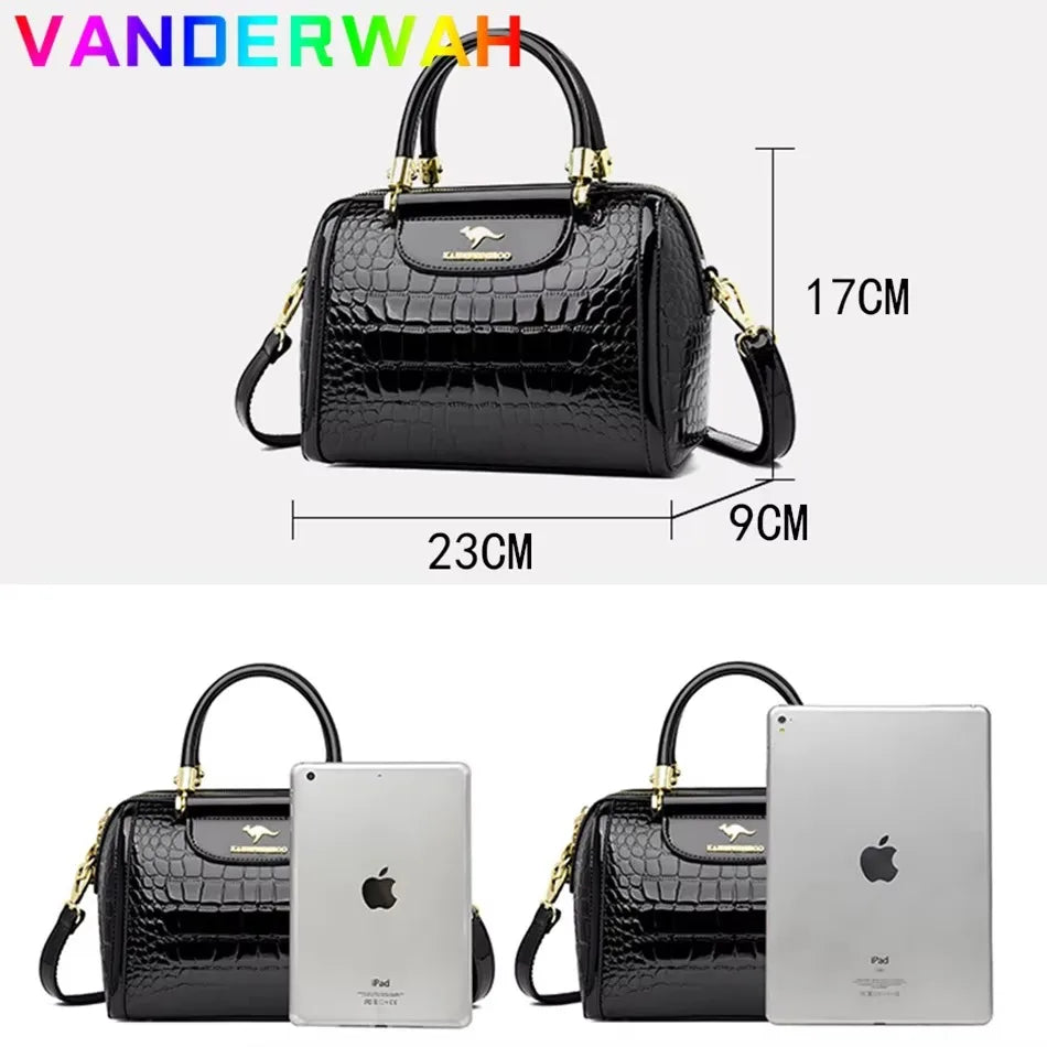 Genuine Soft Pu Leather Handbags for Women Vintage Shoulder Tote Bag Luxury Designer Ladies Large Capacity Purse Bags Sac A Main