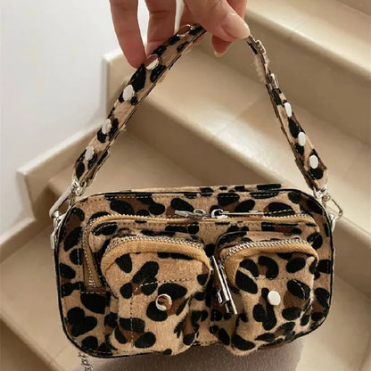 New Leopard Crossbody Bags For Women 2024 Luxury Handbags Designer Ladies Hand Shoulder Messenger Bag Sac A Main Female