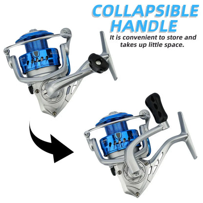 AB Spinning Reel,Saltwater Freshwater Fishing Reel,10kg Max Drag,5.2:1 Gear Ratio,With Metal Spool&Fold Rocker
