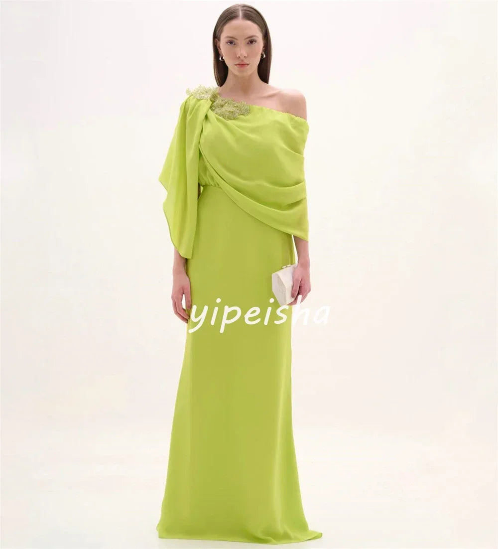 Customized Price AdjustmentJersey Sequined Ruched Christmas A-line One-shoulder Bespoke Occasion Gown Long Dresses