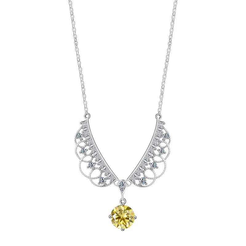 TY 925 Sterling Silver Moissanite Lace Necklace Women D-Color Moissanite Brand Necklace 1Carat Lab Moissanite Luxury Jewelry