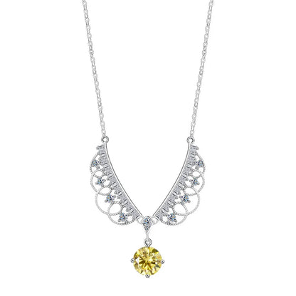 TY 925 Sterling Silver Moissanite Lace Necklace Women D-Color Moissanite Brand Necklace 1Carat Lab Moissanite Luxury Jewelry