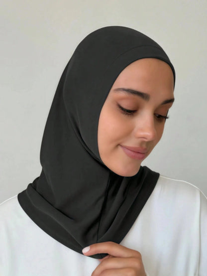 Soft Elasticity Modal Pull on Hijab Muslim Full Cover Neck Instant Hijab Islam Ready to Wear Hijab Scarf HeadWrap Ramadan Prayer