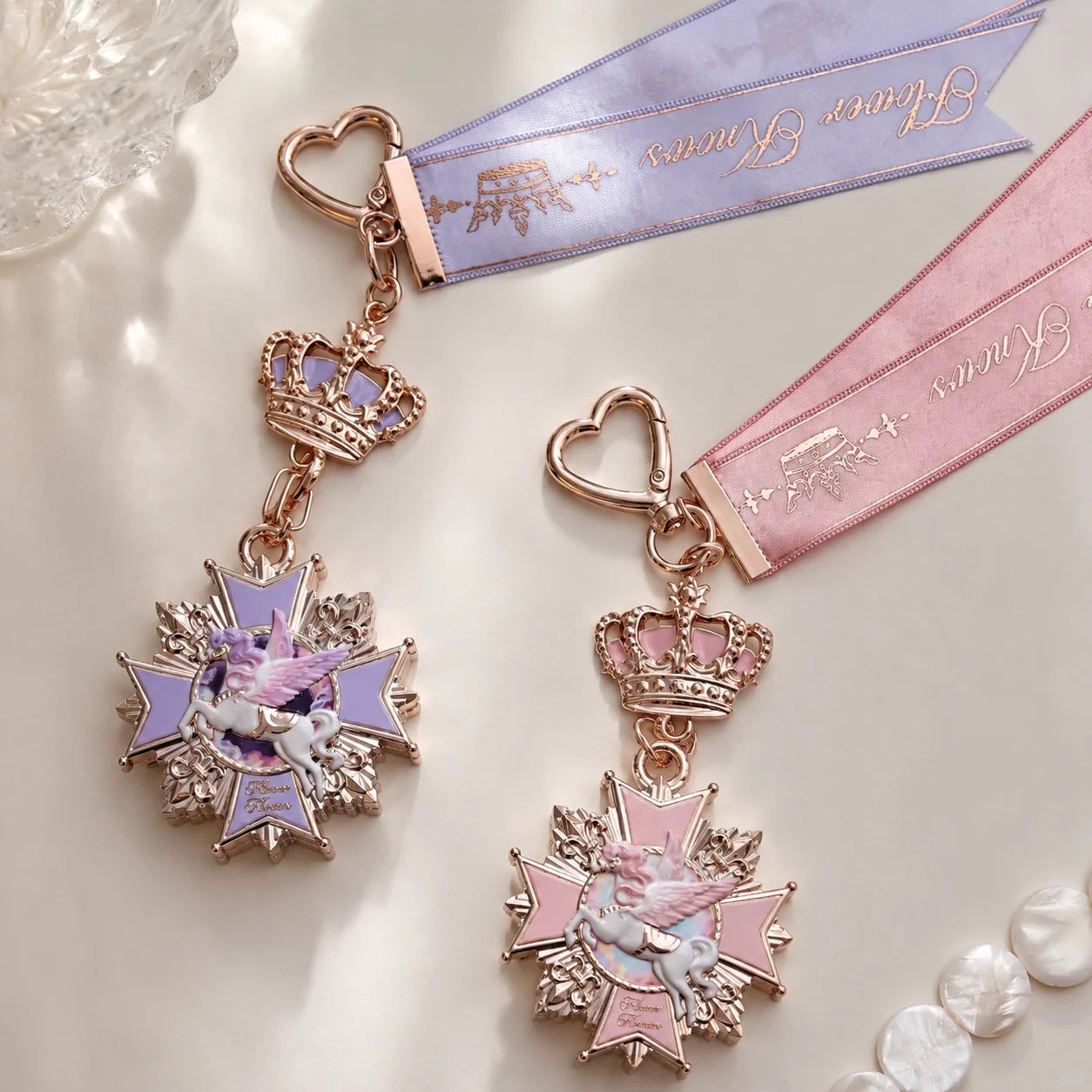 Flower Knows Knight Unicorn Eyeshadow Palette Charm Mini Makeup Accessory Fantasy Unicorn Design Cosmetic Bag Decoration