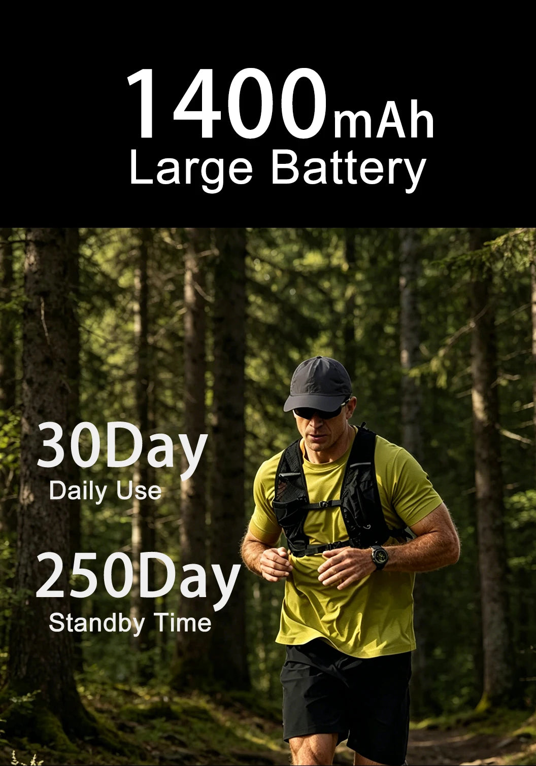 New Military Men's Outdoor Sport Smart Watch 1400mAh Battery BT Call Flashlight IP68 Waterproof 1.7' HD Large Screen Men Watch